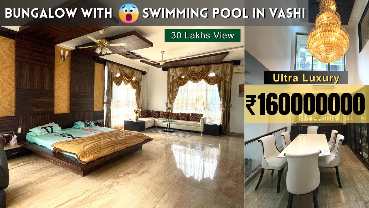 Bungalow for SALE in Vashi Navi Mumbai | (G+3) with 😱Swimming pool & Lift | Ultra Luxury Bungalow