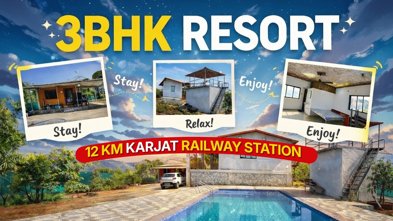 3 BHK Farmhouse for Sale in Karjat | 20 Guntha Resort Property Near Karjat Railway Station
